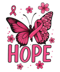 Hope Butterfly Breast Cancer Awareness DTF ready to press iron on transfer for clothing t-shirts and hoodies