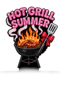 Hot Grill Summer pink DTF iron on transfer for clothing t-shirts etc