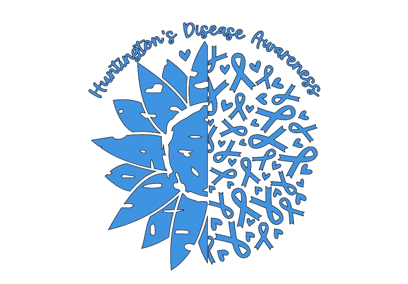 Huntington's Disease Awareness DTF ready to press iron on transfer for clothing t-shirts and hoodies