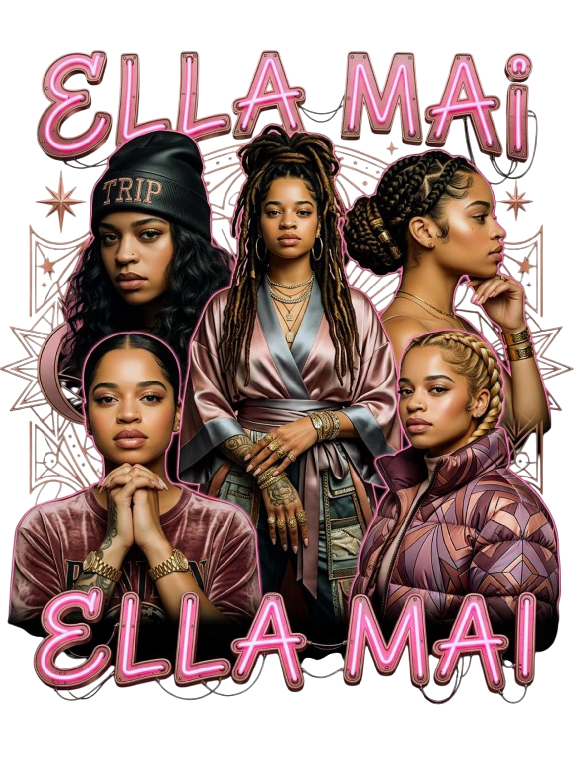 Ella Mai concert DTF Ready to press iron on transfer for clothing t-shirts and hoodies