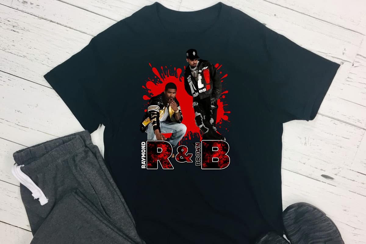 Usher & Chris Brown R&B Tour Red Splash T-shirt concert ready