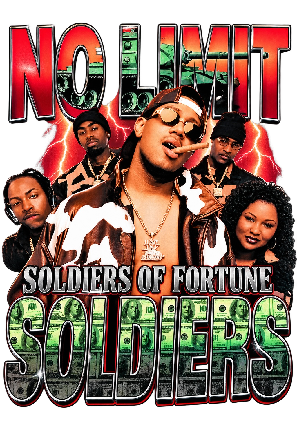 No Limit Soldiers DTF ready to press iron on transfer for clothing t-shirts and hoodies