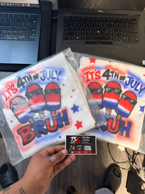 Airbrushed 4th of July bruh tshirt