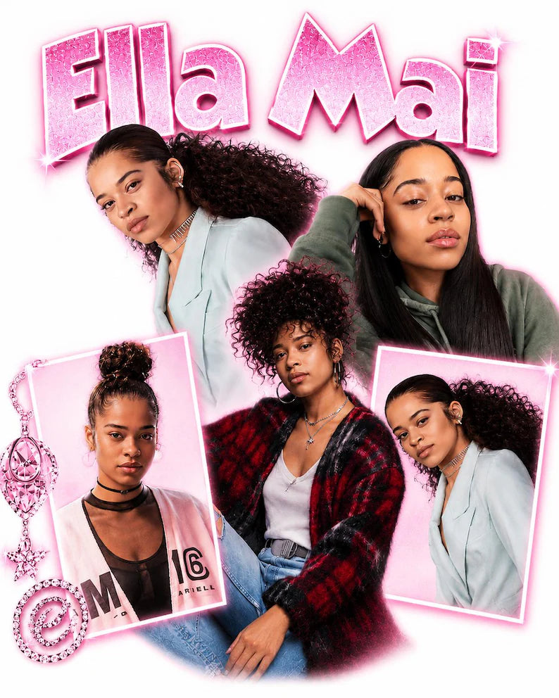 Ella Mai concert PINK/RED DTF Ready to press iron on transfer for clothing t-shirts and hoodies