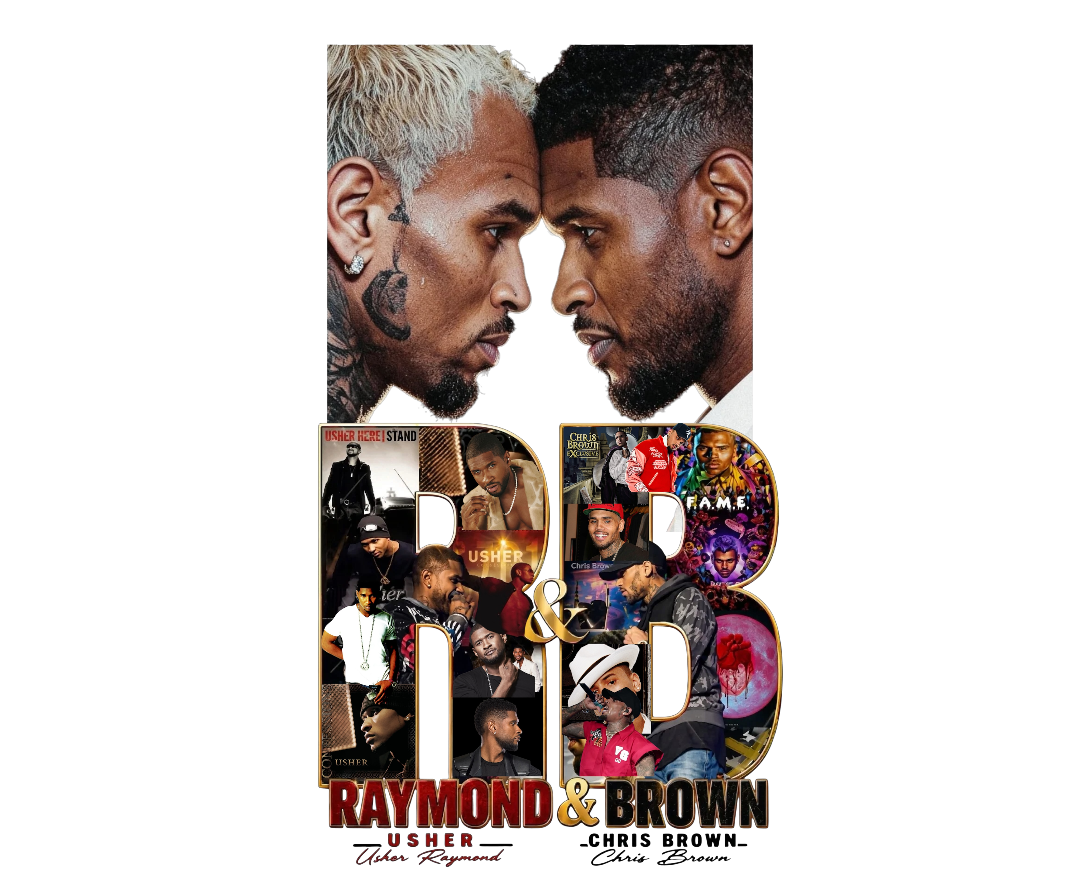 2026 Chris Brown and Usher R&B Tour concert 2026 red/black splash DTF Ready to press iron on transfer for clothing t-shirts and hoodies