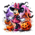 Minnie Halloween DTF ready to press iron on transfer for clothing t-shirts and hoodies