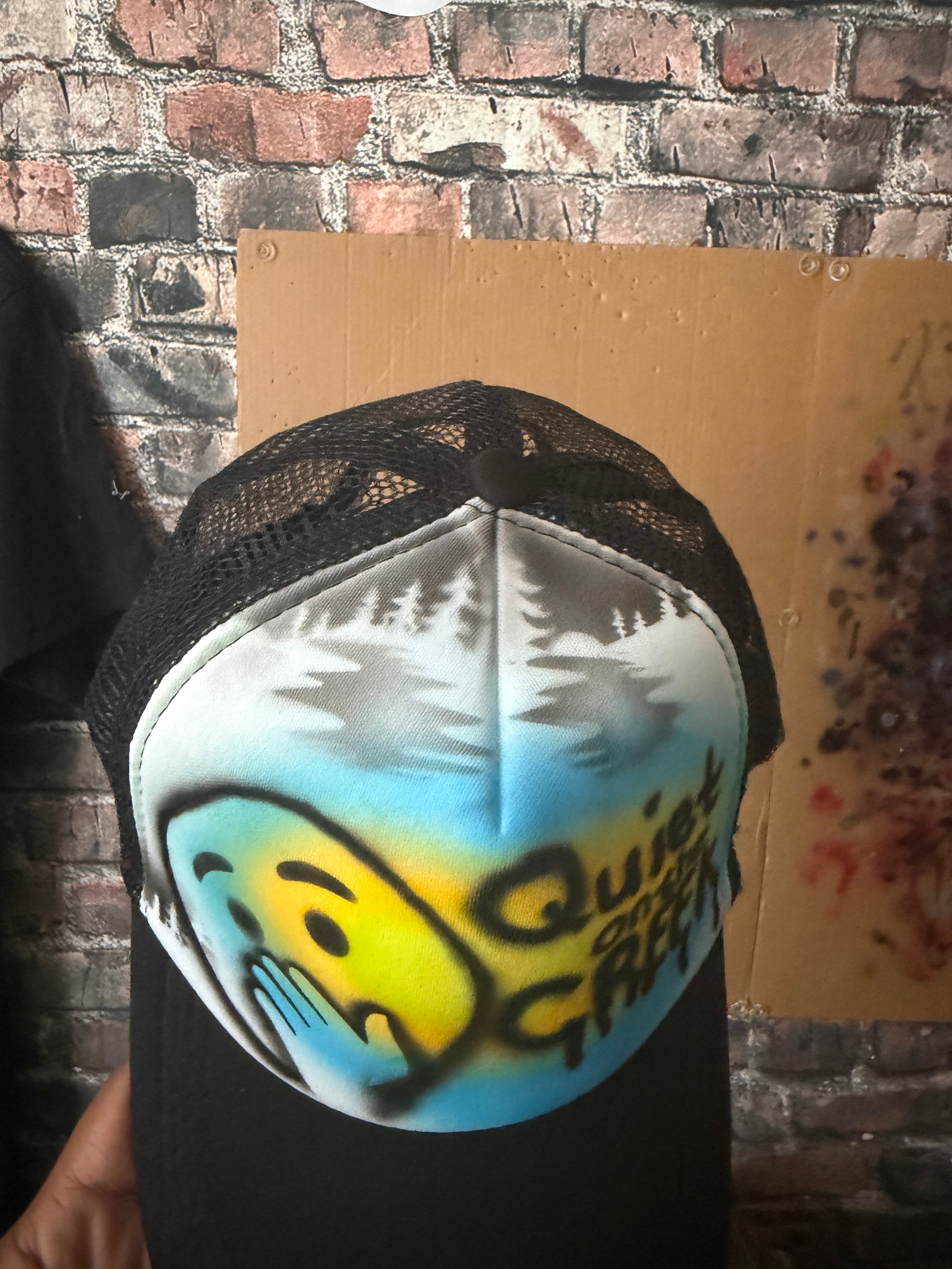 Quiet on the creek airbrush hat