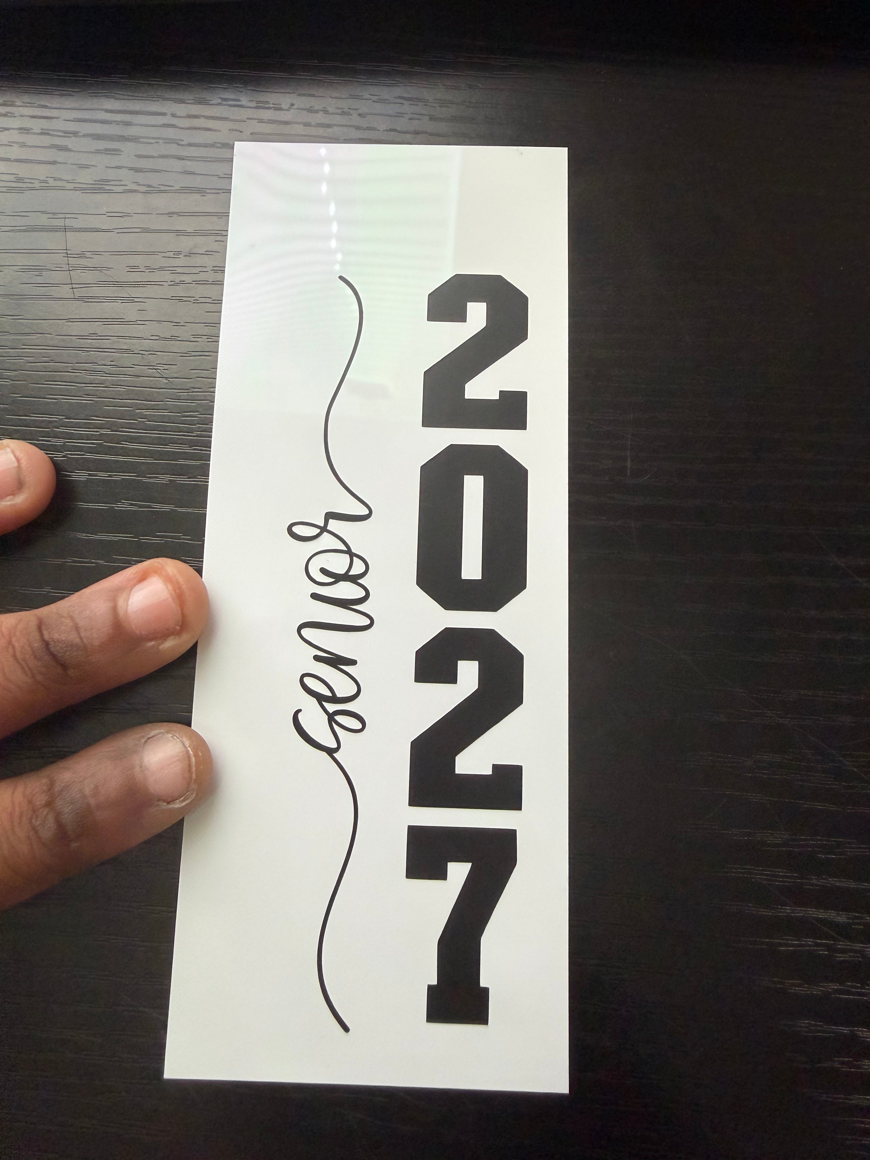 Senior 2027 Permanent Vinyl Transfer (make your own tumblers, cups, mugs, water bottles, and more! Transfer tape included)