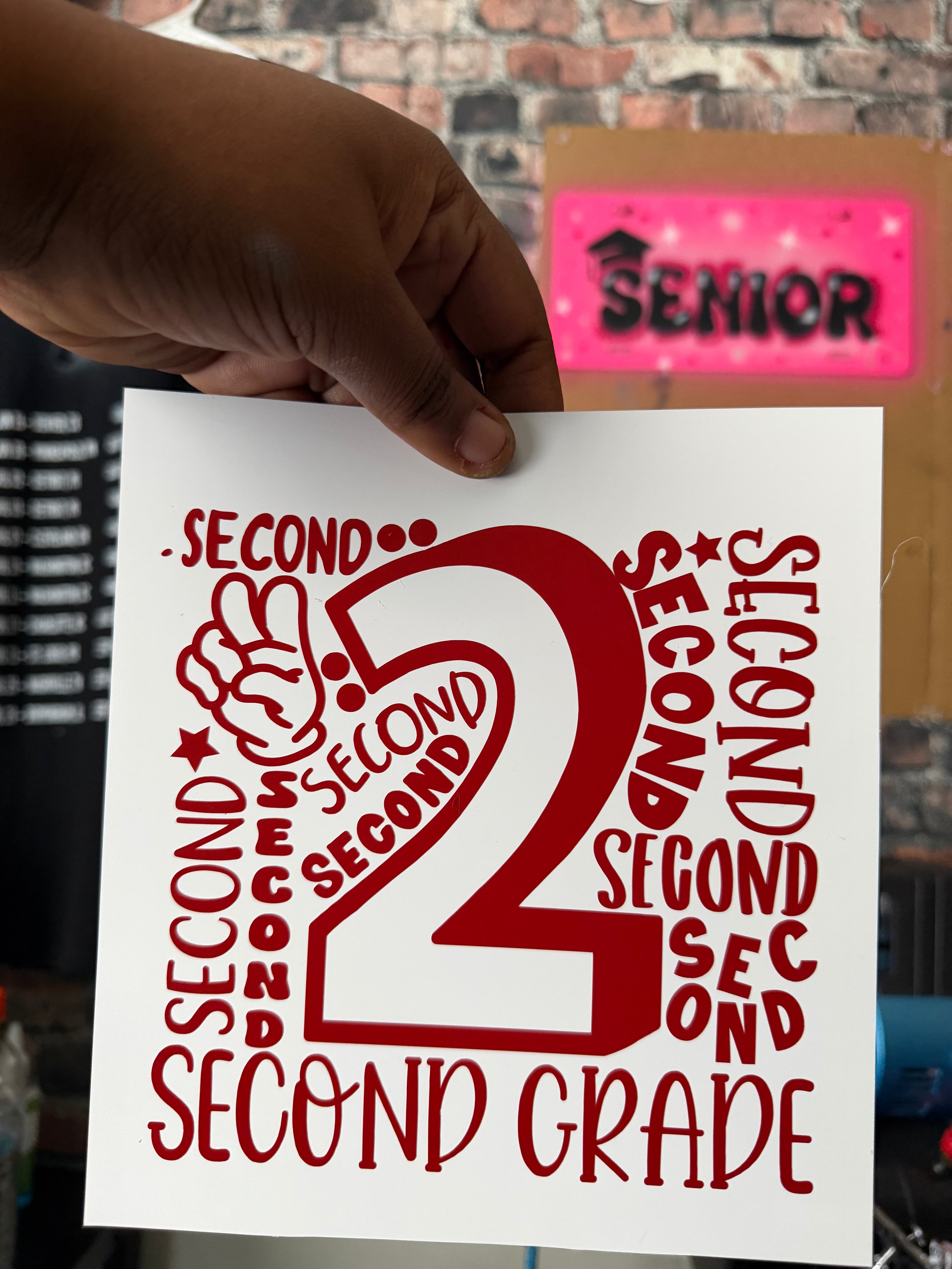2nd grade Permanent Vinyl Transfer (make your own tumblers, cups, mugs, water bottles, and more! Transfer tape included)