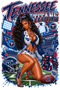 Tennessee Titans Girl Football Nashville DTF ready to press iron on transfer for clothing t-shirts and hoodies