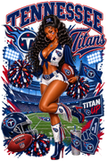 Tennessee Titans Girl Football Nashville DTF ready to press iron on transfer for clothing t-shirts and hoodies