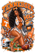 Tennessee Vols Girl Football DTF ready to press iron on transfer for clothing t-shirts and hoodies