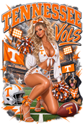 Tennessee Vols Girl Football DTF ready to press iron on transfer for clothing t-shirts and hoodies