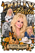 Dolly Parton Memorial DTF ready to press iron on transfer for clothing t-shirts and hoodies
