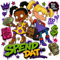 Spend dat kid friendly DTF ready to press iron on transfer for clothing t-shirts and hoodies