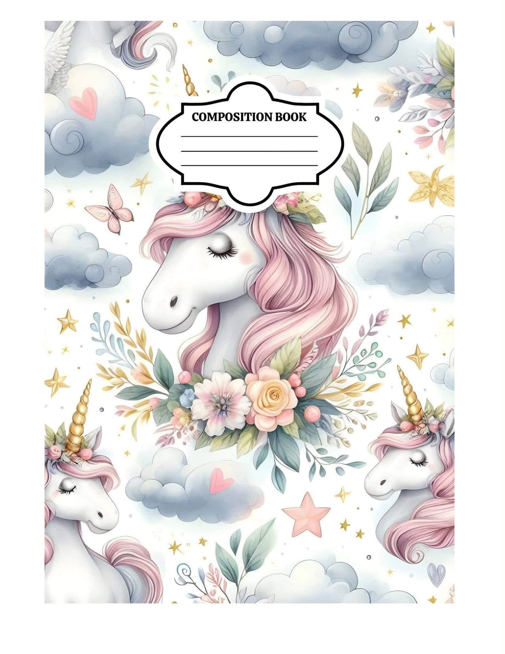 Unicorn composition notebook (Standard US size)