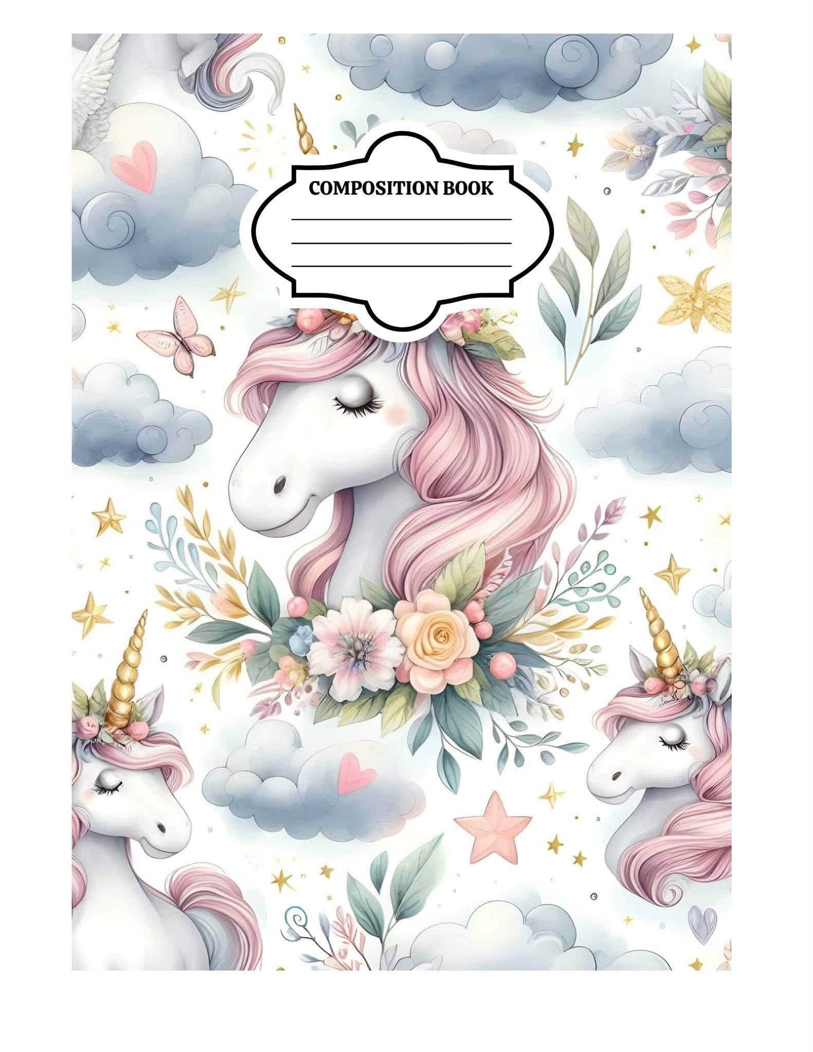 Unicorn composition notebook (Standard US size)