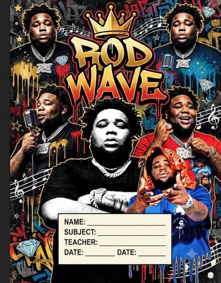 Rod Wave composition notebook (Standard US size)