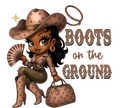 Cowgirl rodeo boots DTF ready to press iron on transfer for clothing t-shirts and hoodies