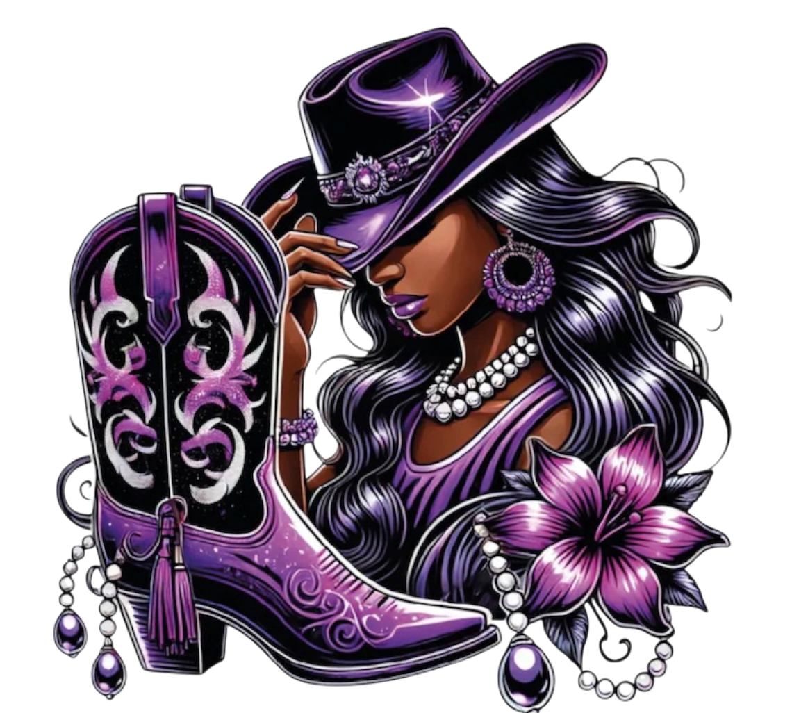 Cowgirl rodeo boots DTF ready to press iron on transfer for clothing t-shirts and hoodies