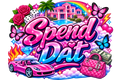 SPEND DAT pink dice DTF ready to press iron on transfer for clothing t-shirts and hoodies