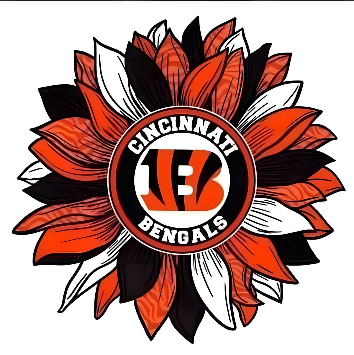 Bengals football DTF ready to press iron on transfer for clothing t-shirts and hoodies