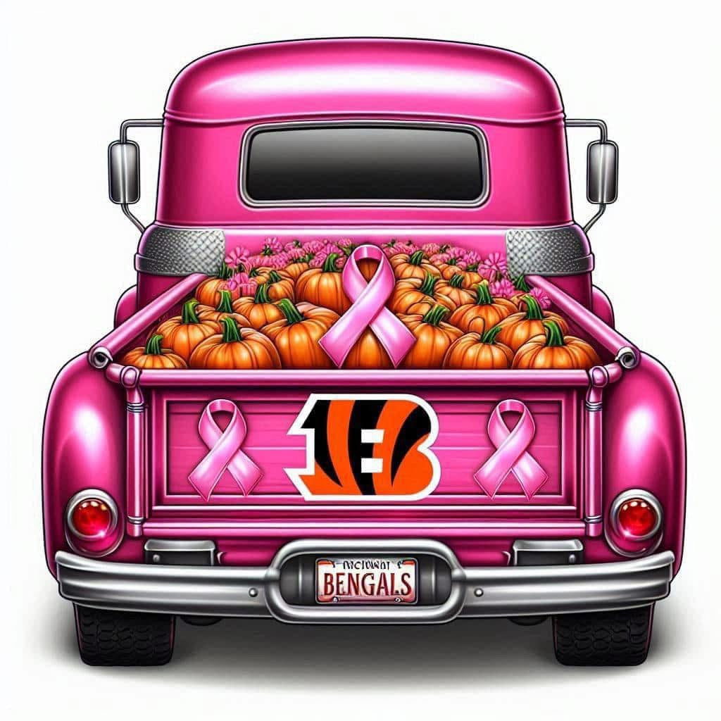 Bengals football breast cancer awareness DTF ready to press iron on transfer for clothing t-shirts and hoodies