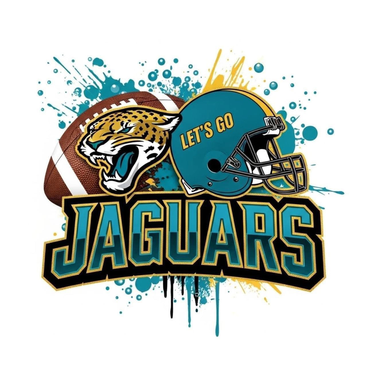 Jaguars football DTF ready to press iron on transfer for clothing t-shirts and hoodies