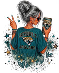 Jaguars football DTF ready to press iron on transfer for clothing t-shirts and hoodies