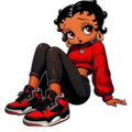 Betty Boop inspired DTF ready to press iron on transfer for clothing t-shirts and hoodies