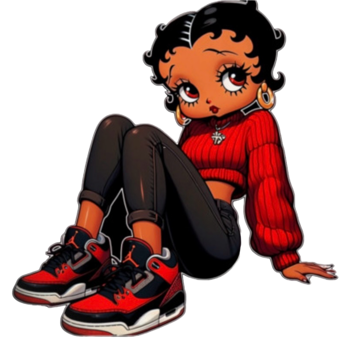 Betty Boop inspired DTF ready to press iron on transfer for clothing t-shirts and hoodies