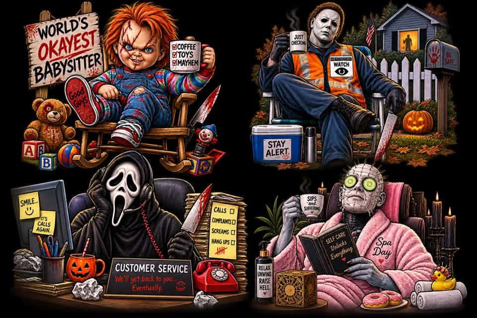 Halloween DTF ready to press iron on transfer for clothing t-shirts and hoodies