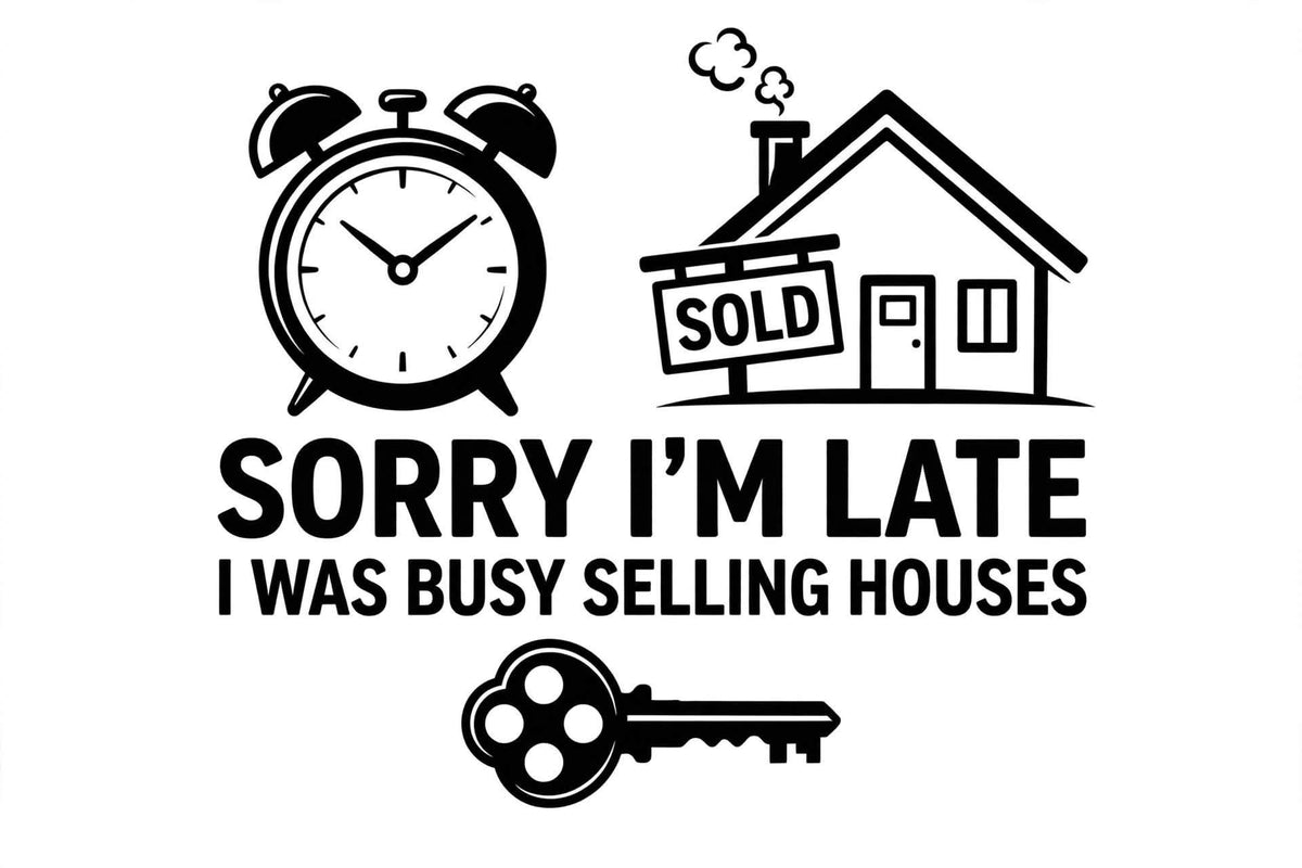 Real estate funny ready to press iron on transfer for clothing t-shirts and hoodies