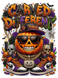 Carved Pumpkin Halloween DTF ready to press iron on transfer for clothing t-shirts and hoodies