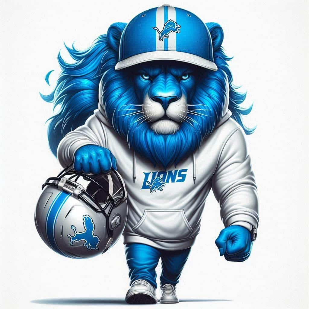 Lions football DTF ready to press iron on transfer for clothing t-shirts and hoodies