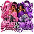 Breast Cancer & Domestic Violence Awareness DTF ready to press iron on transfer for clothing t-shirts and hoodies