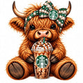 Cow Caffeine Series (pick your character) DTF ready to press iron on transfer for clothing t-shirts and hoodies