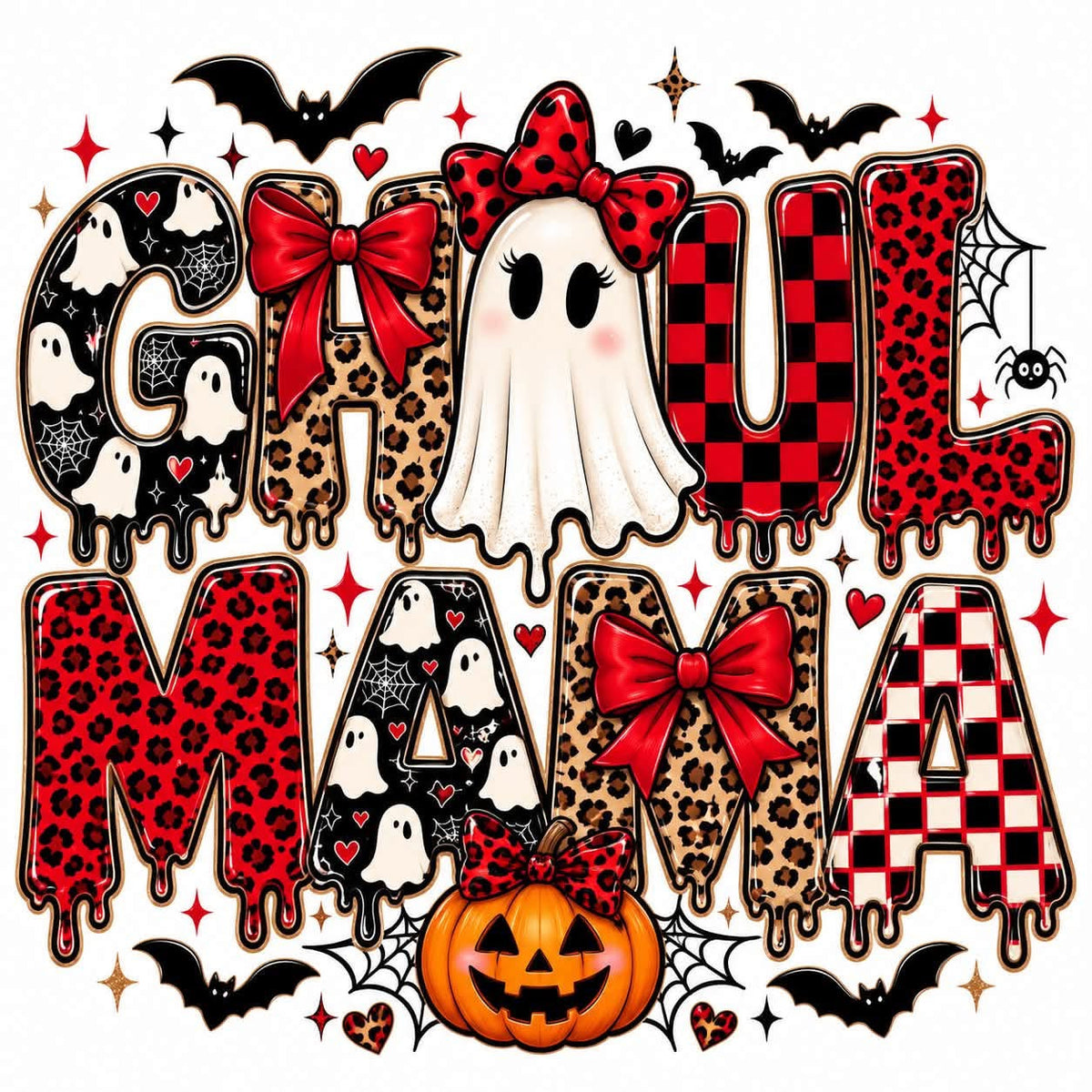 Mama Halloween DTF ready to press iron on transfer for clothing t-shirts and hoodies