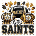 Hello Saints football DTF ready to press iron on transfer for clothing t-shirts and hoodies game ready
