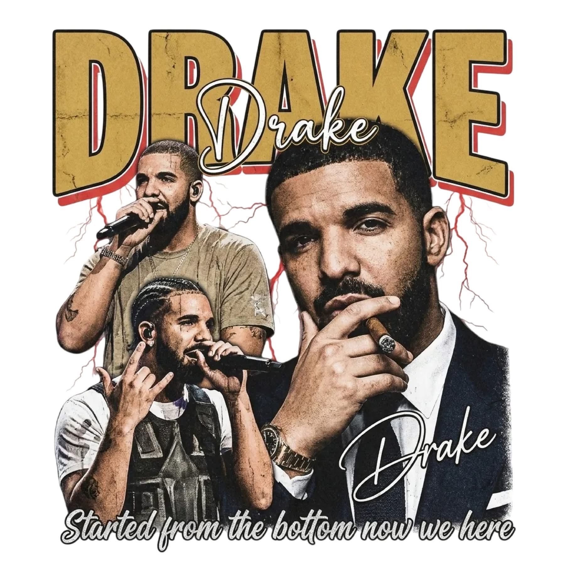 Drake DTF ready to press iron on transfer for clothing hoodies and t-shirts