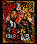 R&B Tour Chris Brown & Usher  DTF ready to press iron on transfer for clothing t-shirts and hoodies
