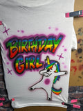 Airbrushed Unicorn Rainbow Birthday Shirt