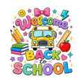Back to School DTF ready to press iron on transfer for clothing t-shirts and hoodies
