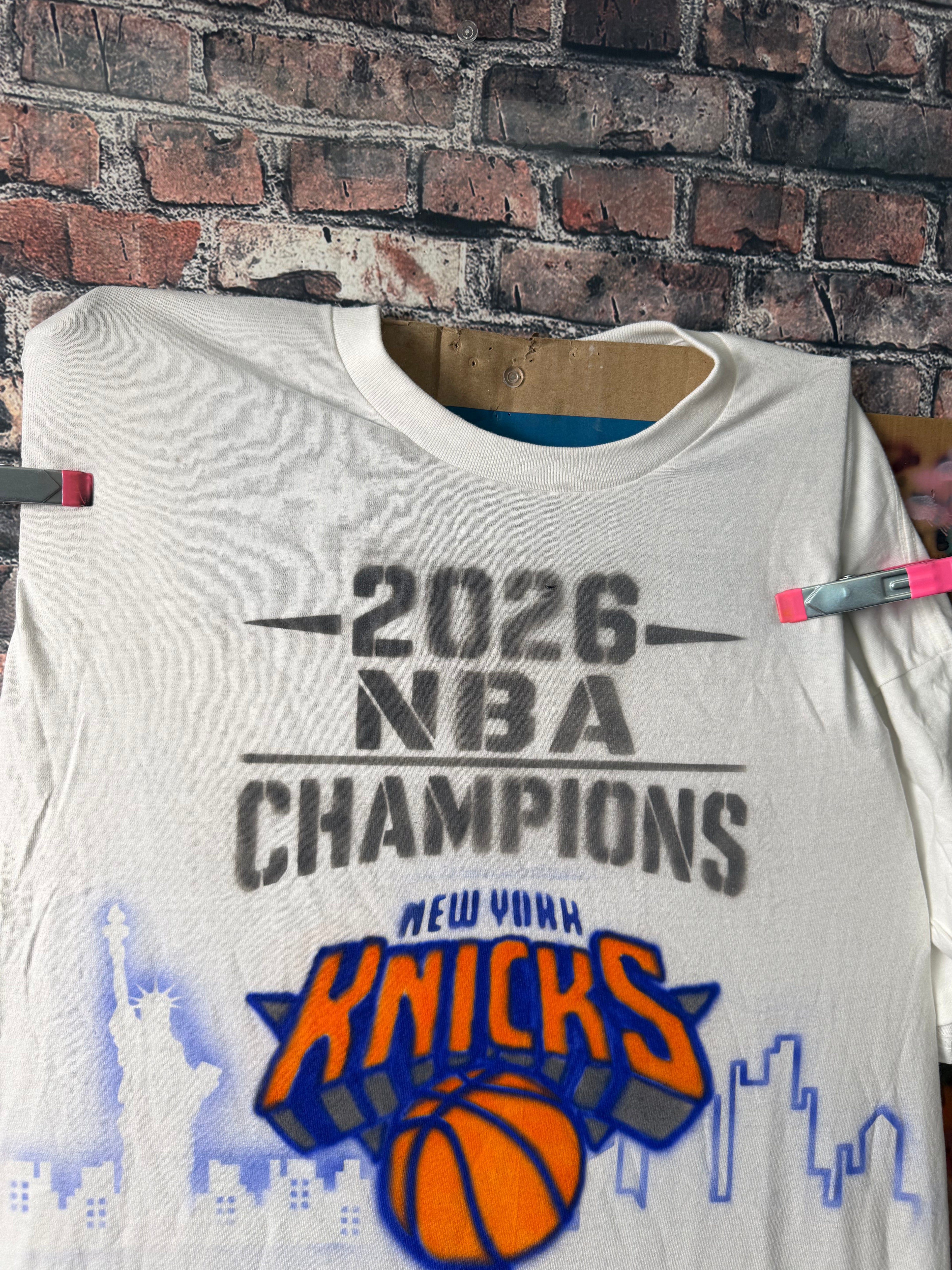 Airbrushed New York Knicks 2026 NBA CHAMPIONS T-Shirt