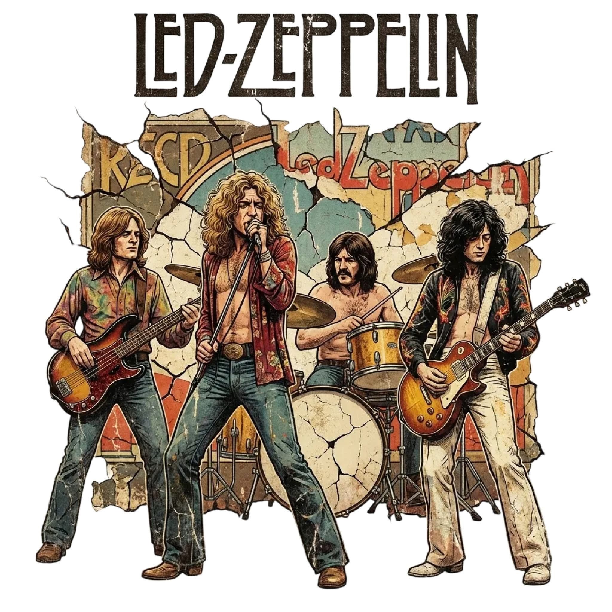 LED ZEPPELIN DTF ready to press iron on transfer for clothing t-shirts and hoodies
