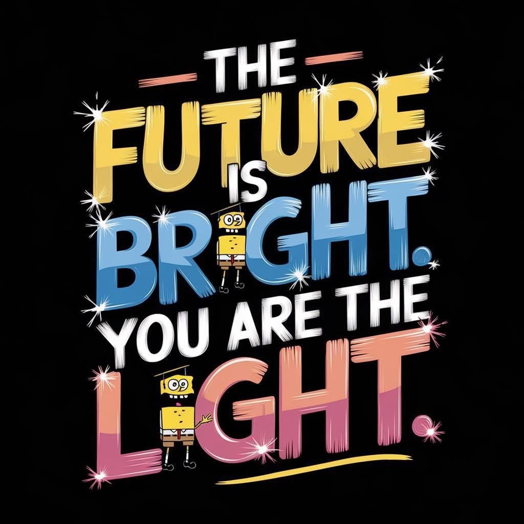 The future is bright you are the light DTF ready to press iron on transfer for clothing t-shirts and hoodies