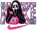 Halloween Scream Ghostface Nike DTF ready to press iron on transfer for clothing t-shirts and hoodies