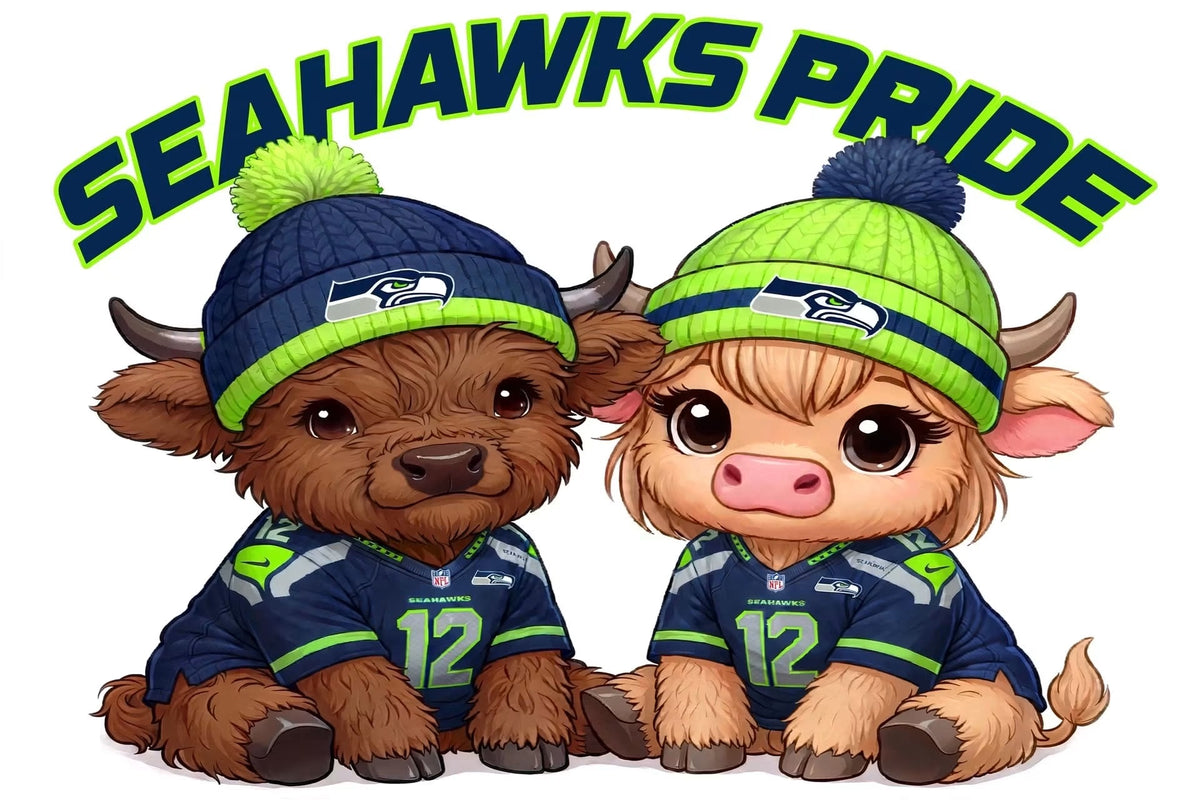 Seahawks Football DTF ready to press iron on transfer for clothing t-shirts and hoodies