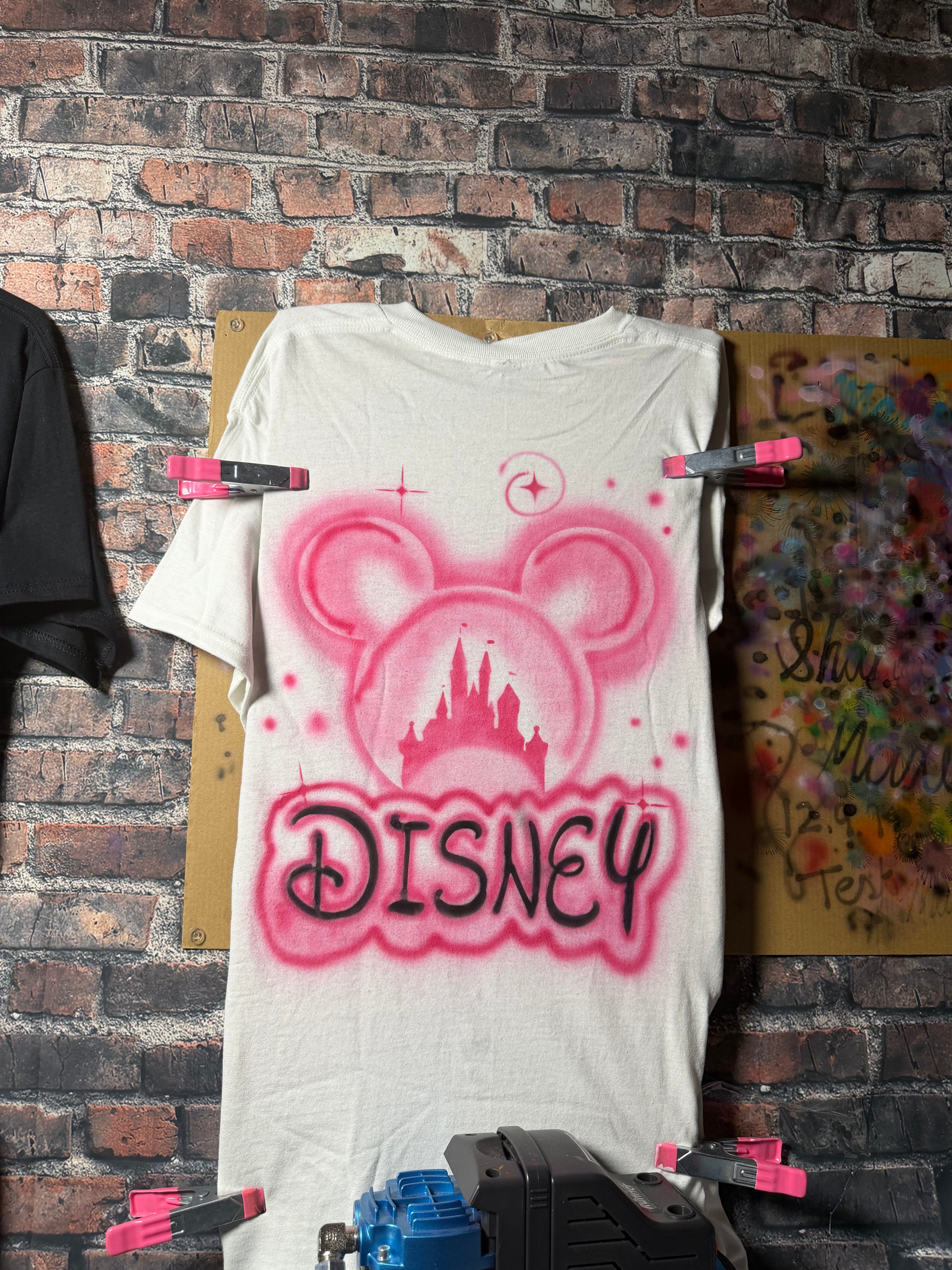 Airbrushed mouse head Isney Pink or Blue T-Shirt