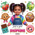 Shopkins Just A Girl DTF ready to press iron on transfer for clothing t-shirts and hoodies